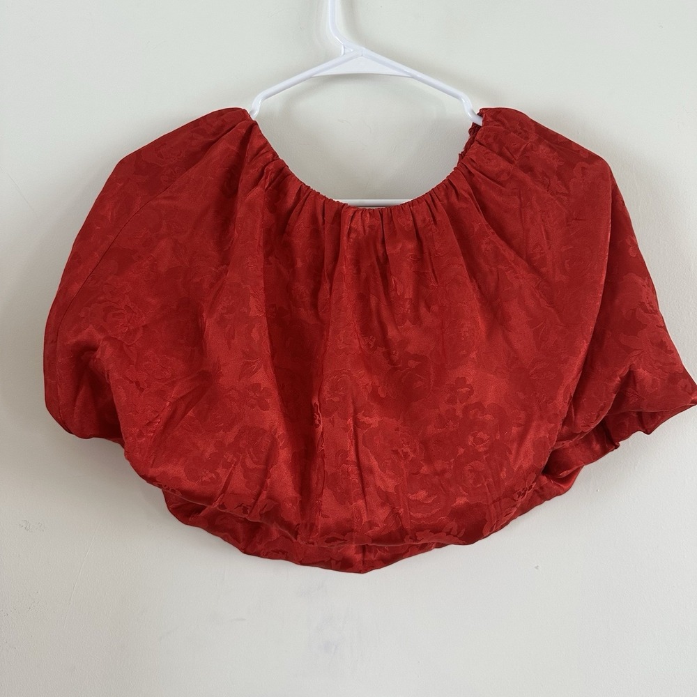 Girls Red Jaquard Satin Bubble‎ Skirt Art Class XL 14 New Valentines Christmas